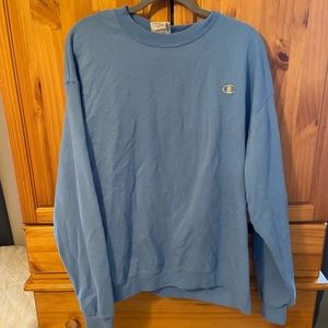 Champion light blue crew neck sweatshirt